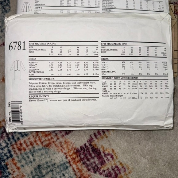 New Look Sewing Pattern 6781 Dress and Jacket Vintage Retro Style Size 6 to 18 - Picture 4 of 4